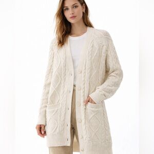 Aritzia Wilfred Anya Cable Knit Sweater Cardigan